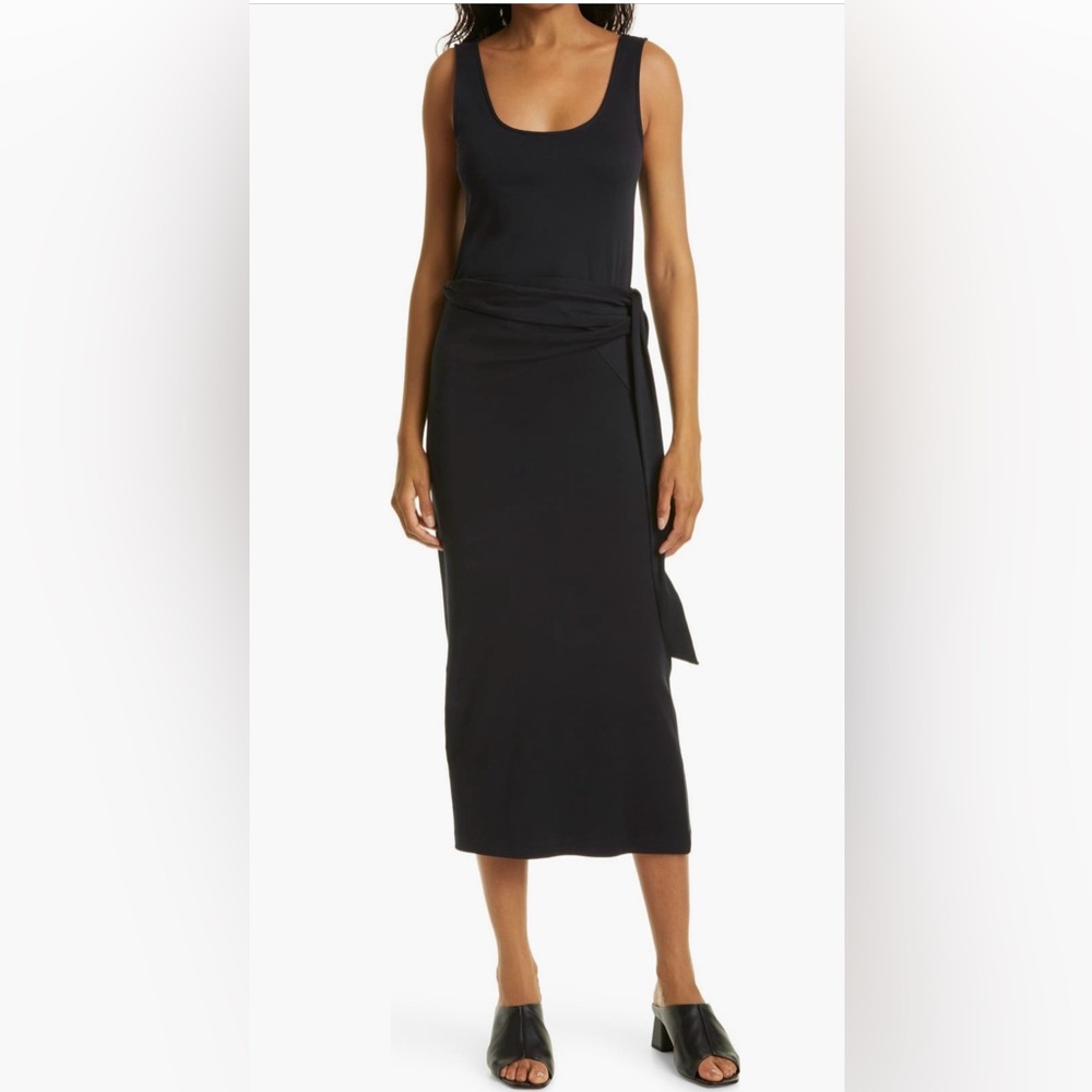 NEW Vince Pima Cotton Sleeveless Dress Navy Coastal NWT Large L